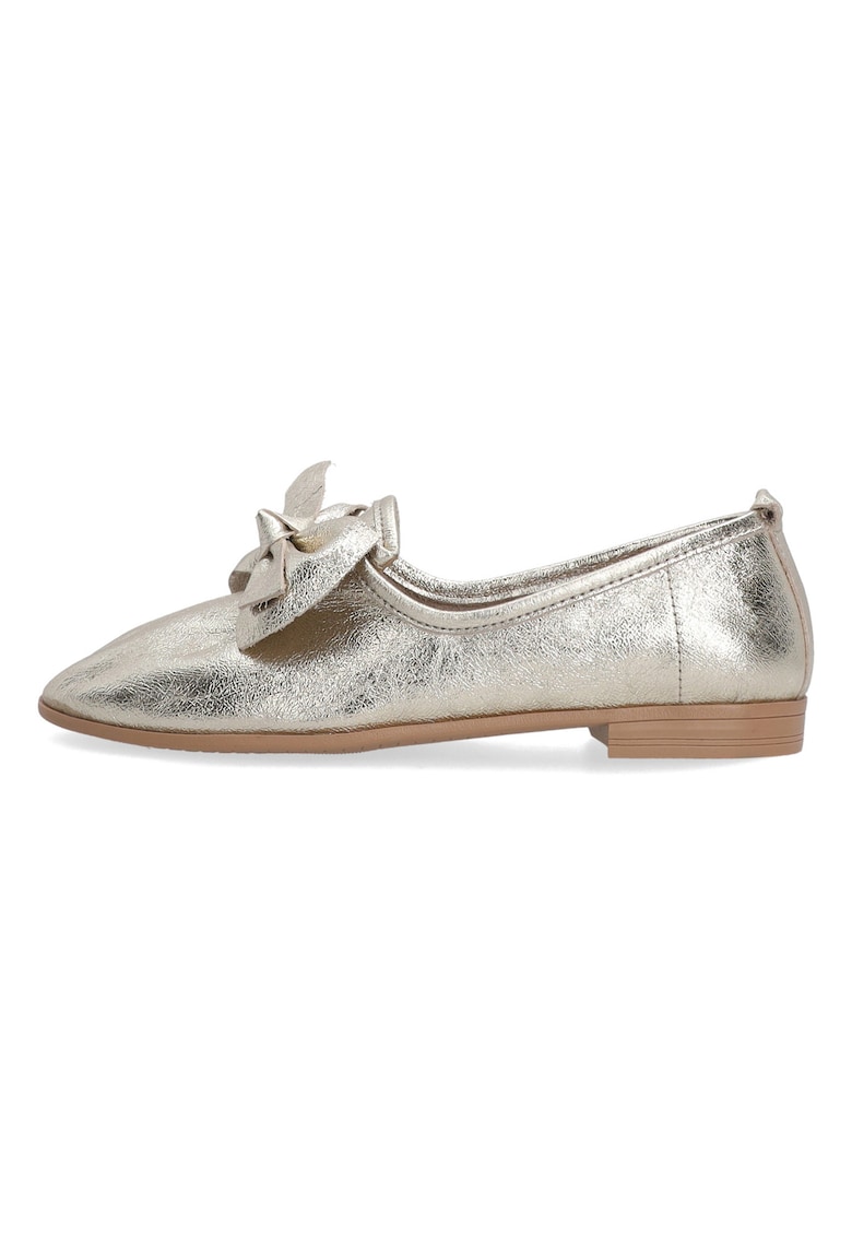 Mocasini din piele cu funda decorativa