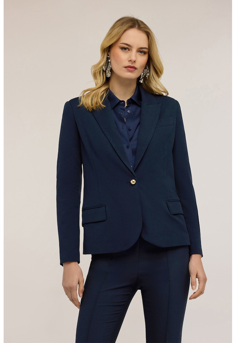 Sacou regular-fit cu nasturi - Bleumarin