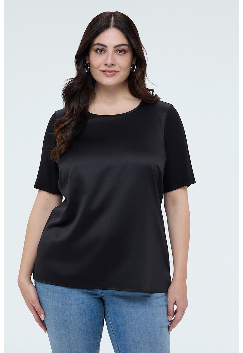 Bluza uni cu decolteu rotund - Negru