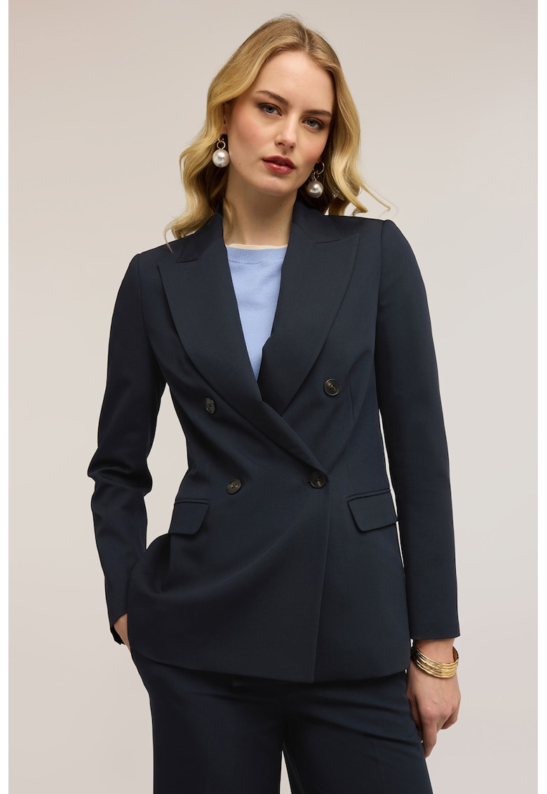 Sacou regular-fit cu nasturi - Bleumarin