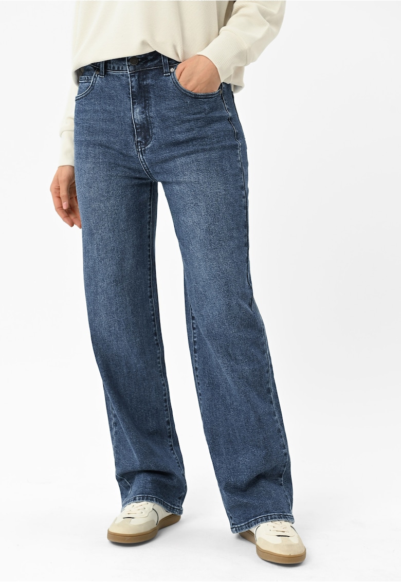 Blugi elastici dama Bootcut Straight - D-Freya - albastru - Albastru