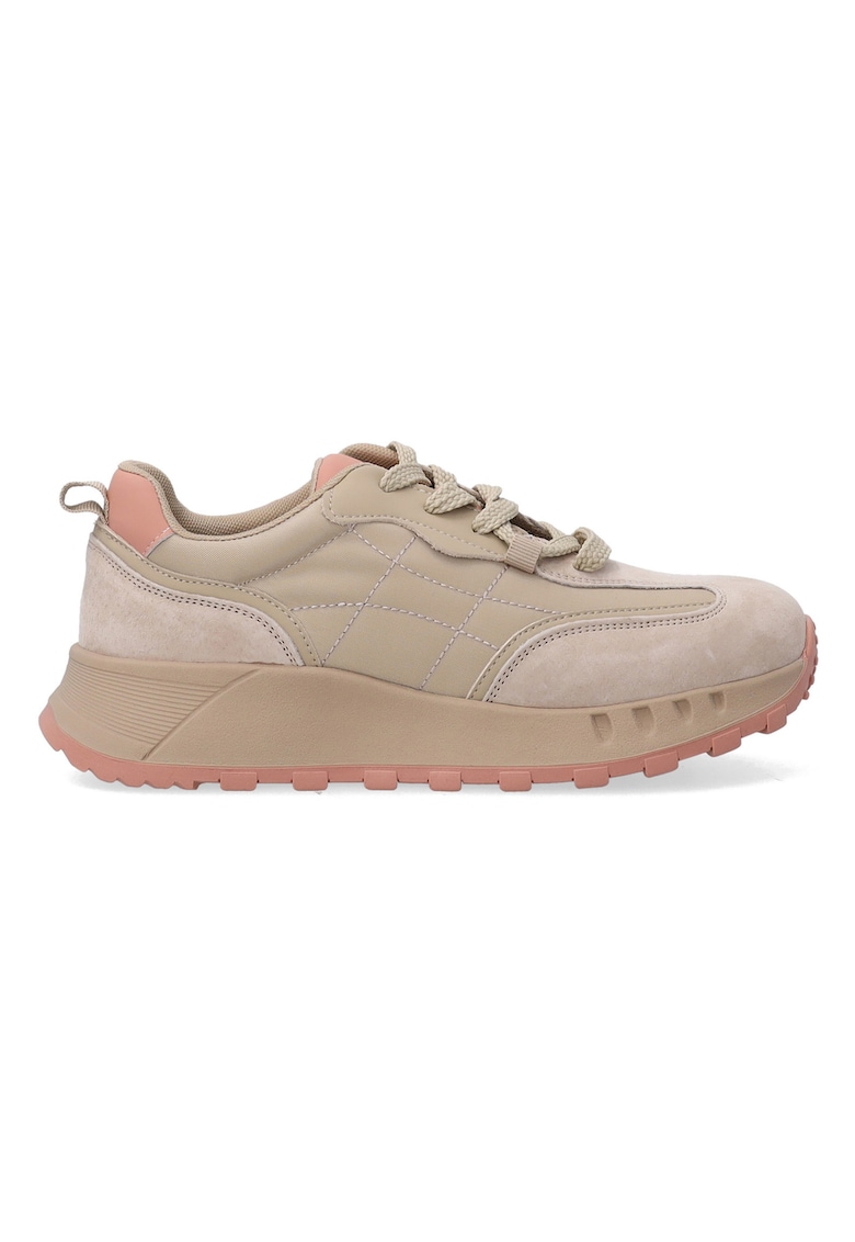 Pantofi sport cu inertii de piele nabuc