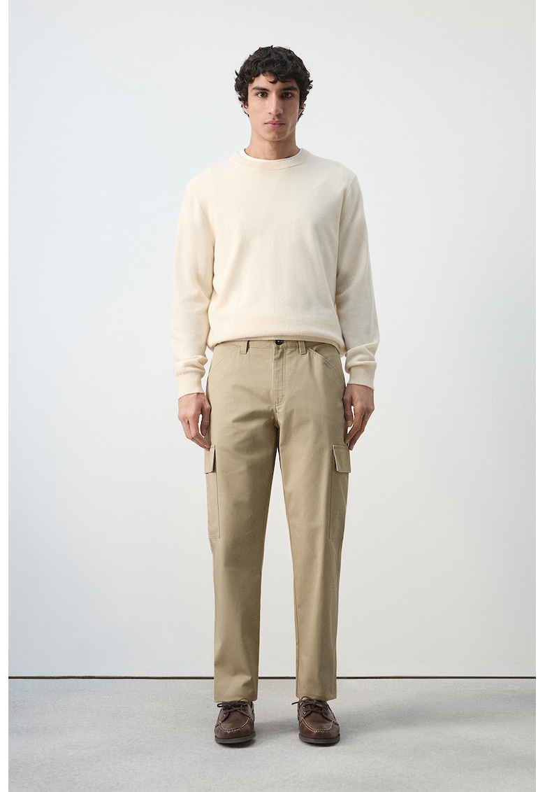 Pantaloni cargo de bumbac - Bej