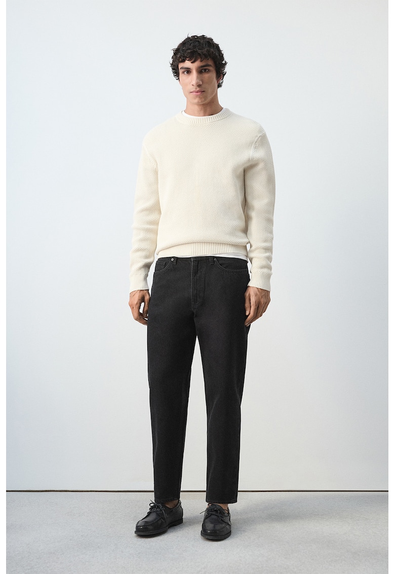 Blugi relaxed fit cu talie medie - Gri antracit