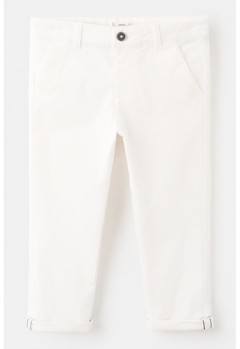 Pantaloni chino cu talie medie - Alb