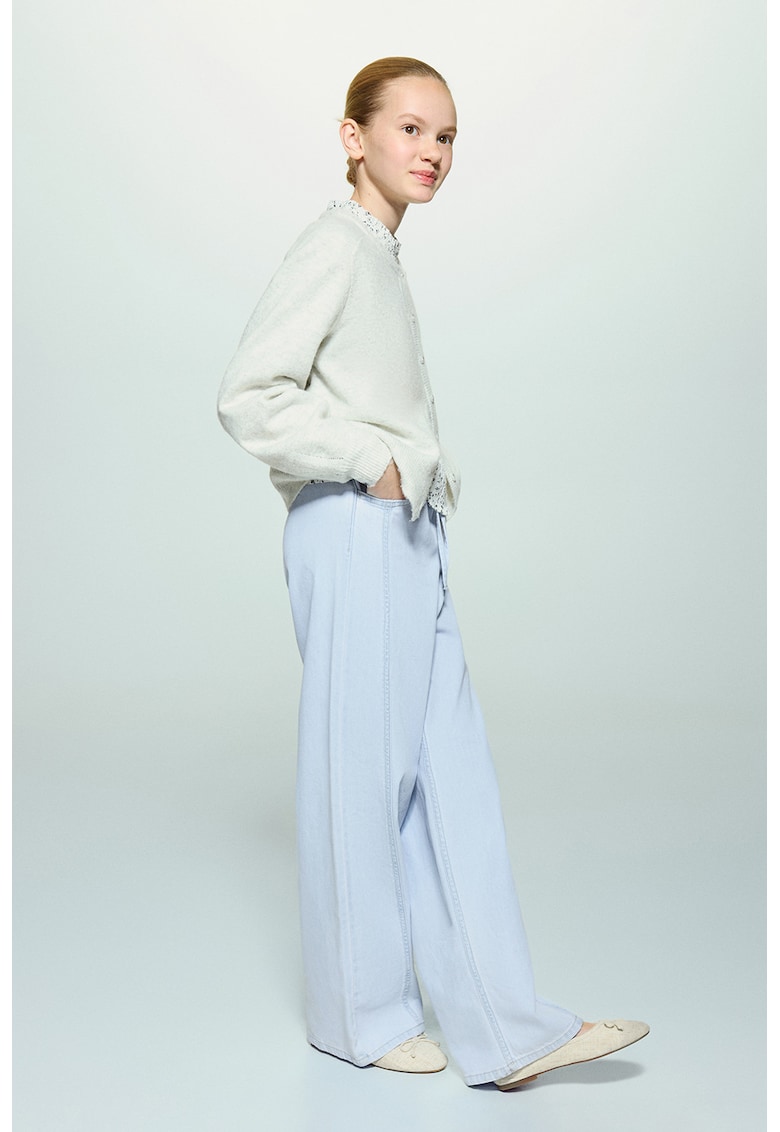 Pantaloni din denim cu croiala ampla - Albastru glaciar