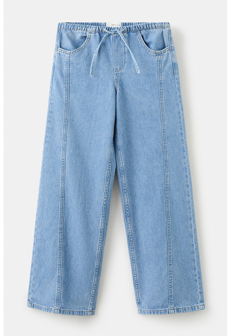 Pantaloni din denim cu croiala ampla - Albastru deschis