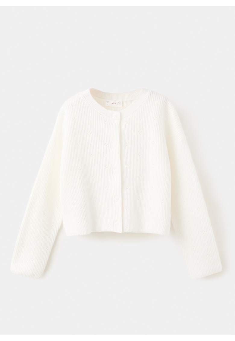 Cardigan din amestec de bumbac - Alb