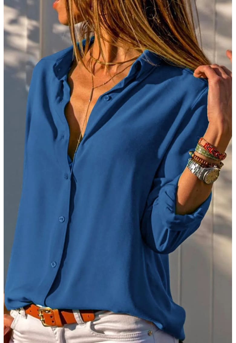 Camasa dama textil - albastra