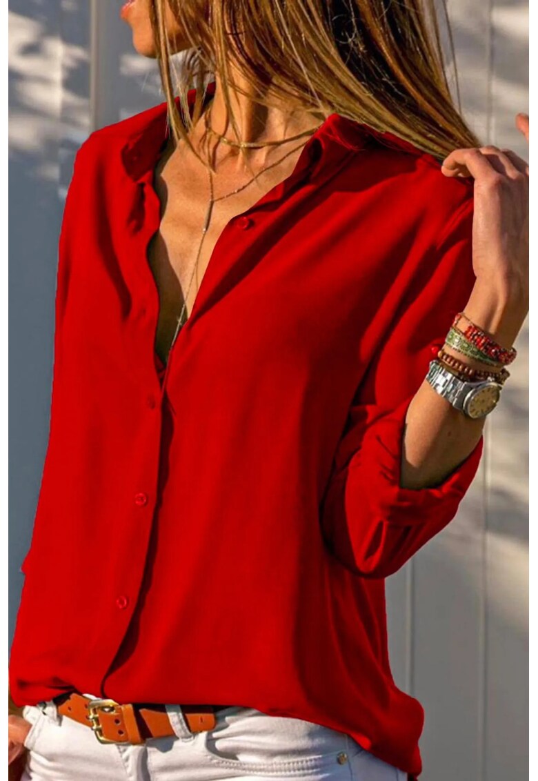 Camasa dama textil - rosu