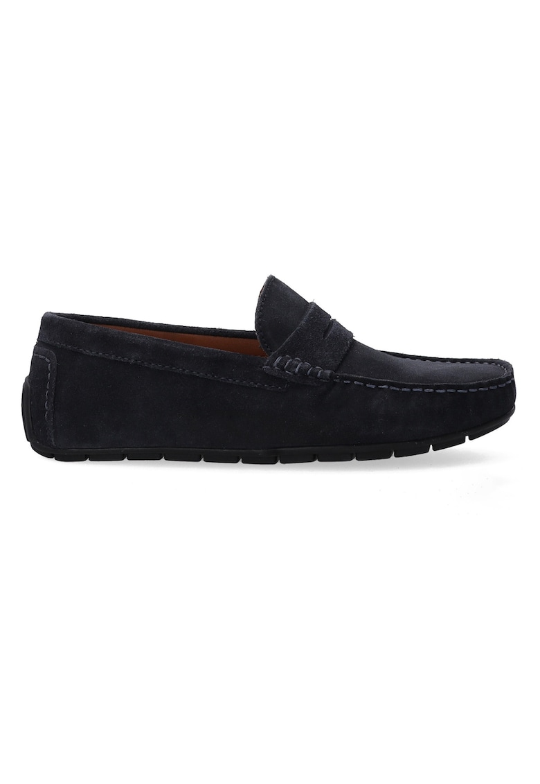 Pantofi loafer din piele intoarsa - Albastru marin
