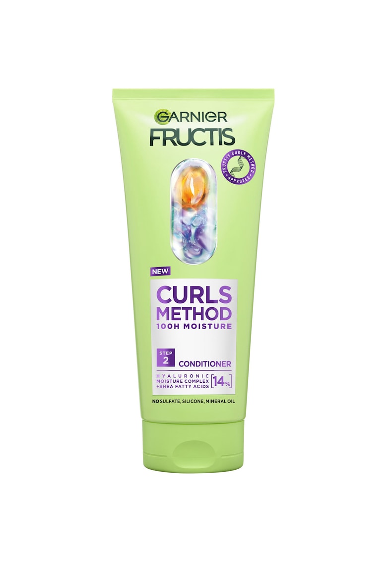 Balsam de par Fructis Curls Method pentru par cret - cu unt de shea si acid hialuronic - 200 ml