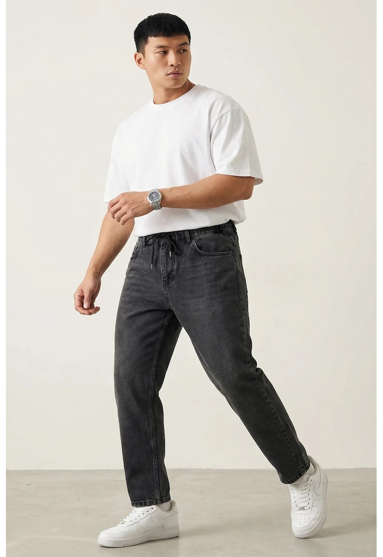 Pantaloni - Barbati - BDART Blugi Relaxed Fit - Gri Carbune -