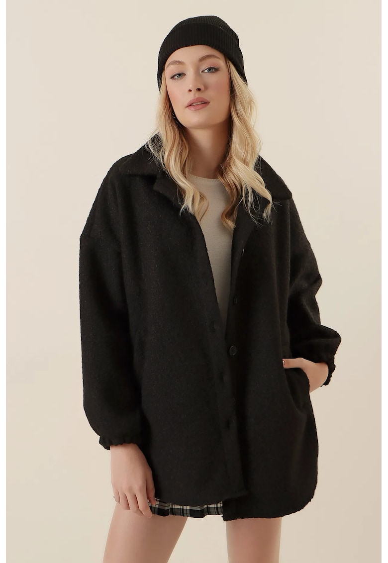Jacheta dama textil - Negru