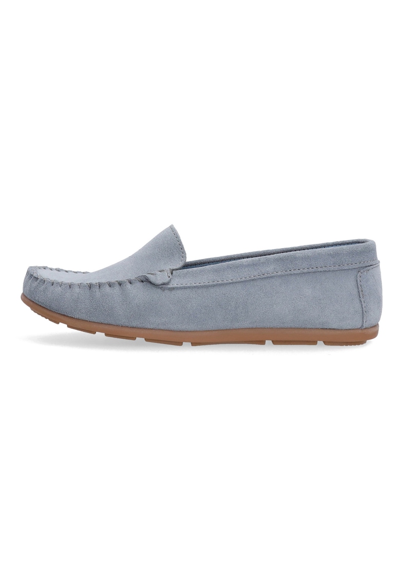 Pantofi loafer din piele intoarsa uni