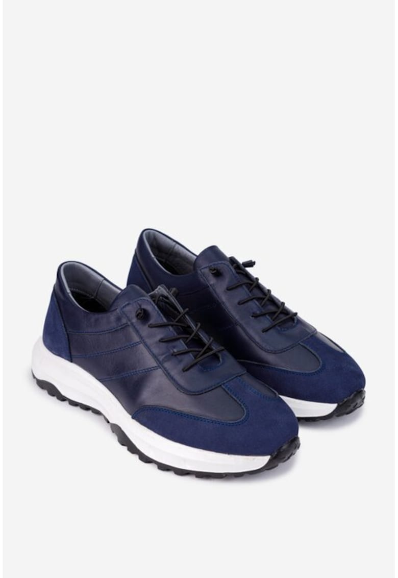 Pantofi barbati din piele bleumarin