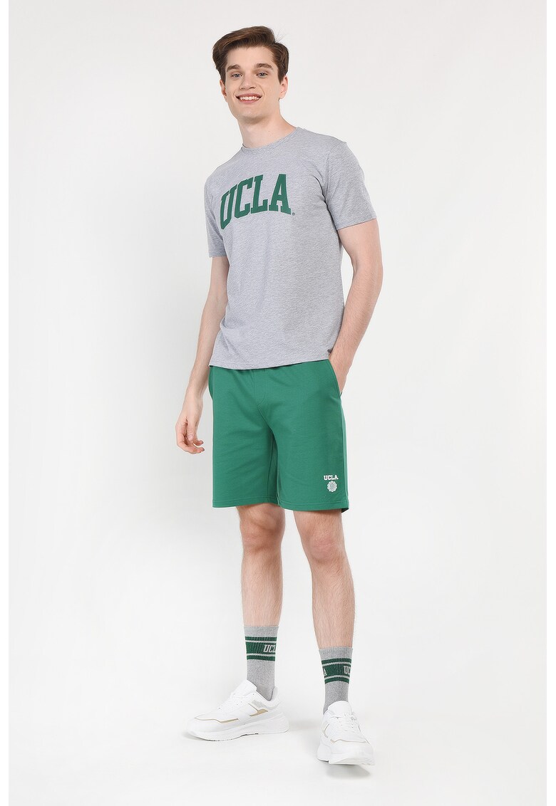 Tricou regular fit - decolteu la baza gatului - imprimeu cu logo - Gri - CULVER