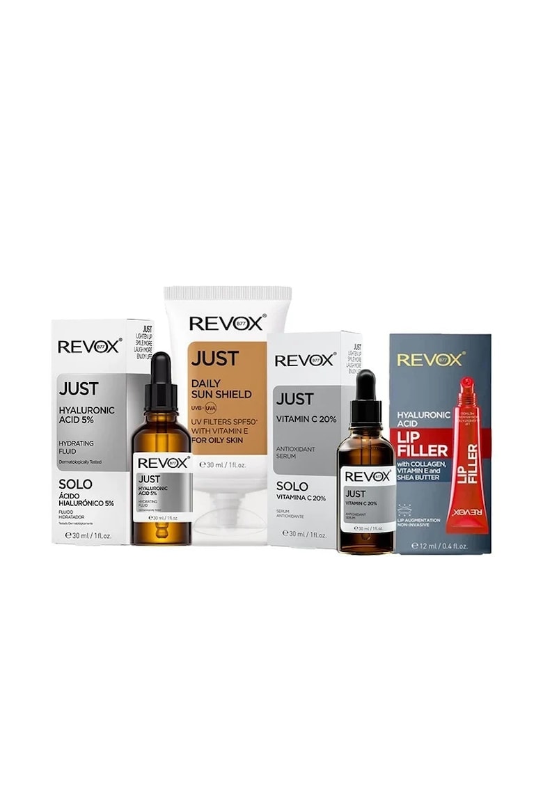 Pachet Glow & hidratation : HA 5% Fluid 30 ml + Vitamin C 20% 30 ml + Daily Sun Shield SPF 50+ 30 ml + Lip Filler 12 ml