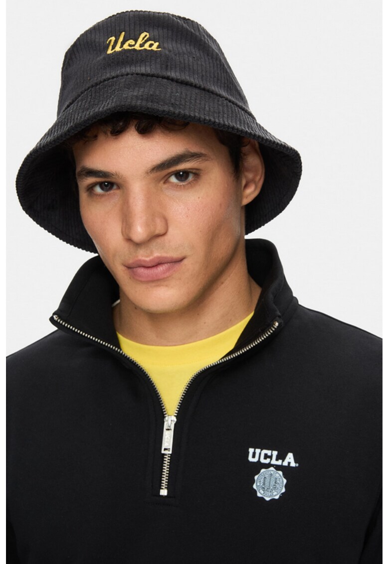 Palarie bucket unisex cu broderie logo - Negru