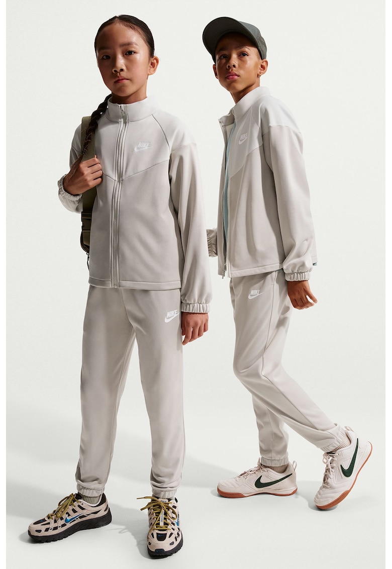 Trening cu talie elastica - Gri deschis/Alb murdar