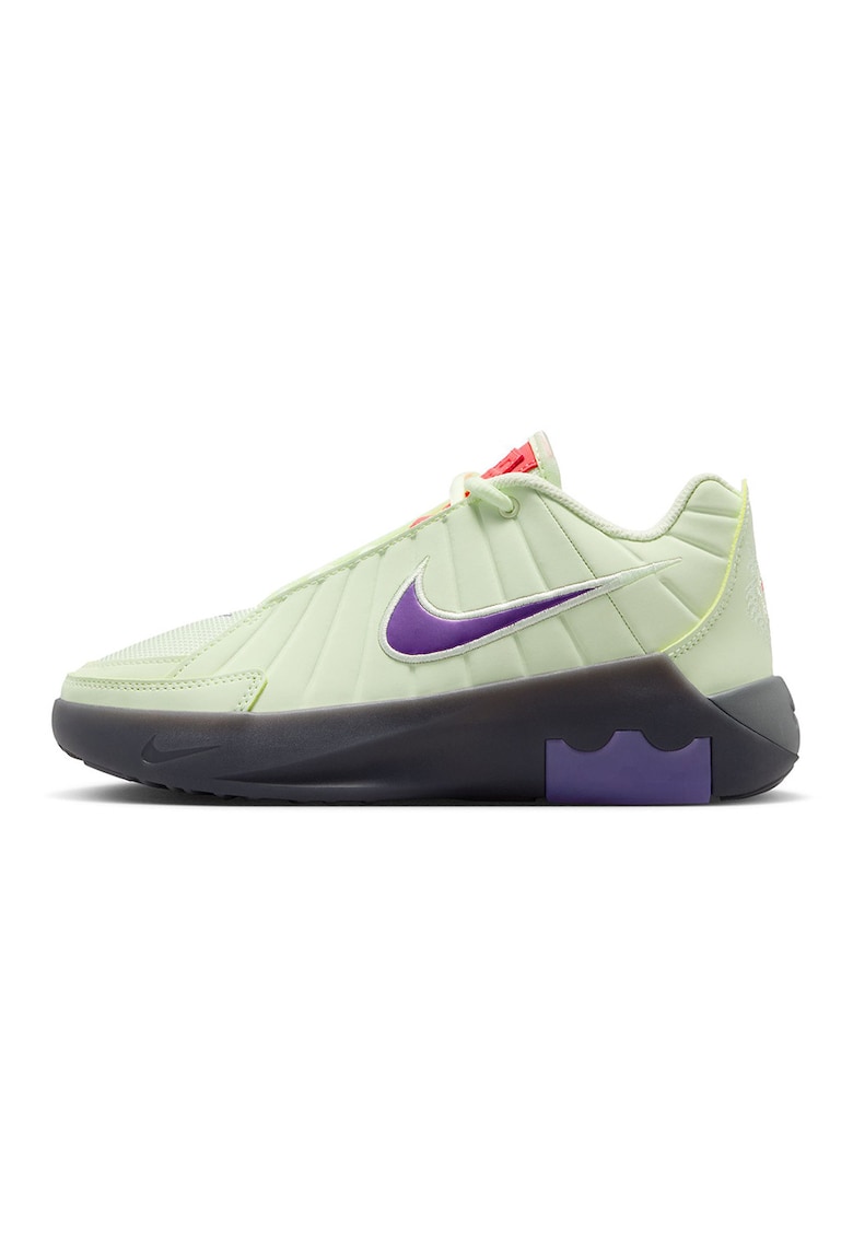 Pantofi Lebron Witness de piele ecologica cu garnituri din plasa pentru baschet - Violet/Verde pal
