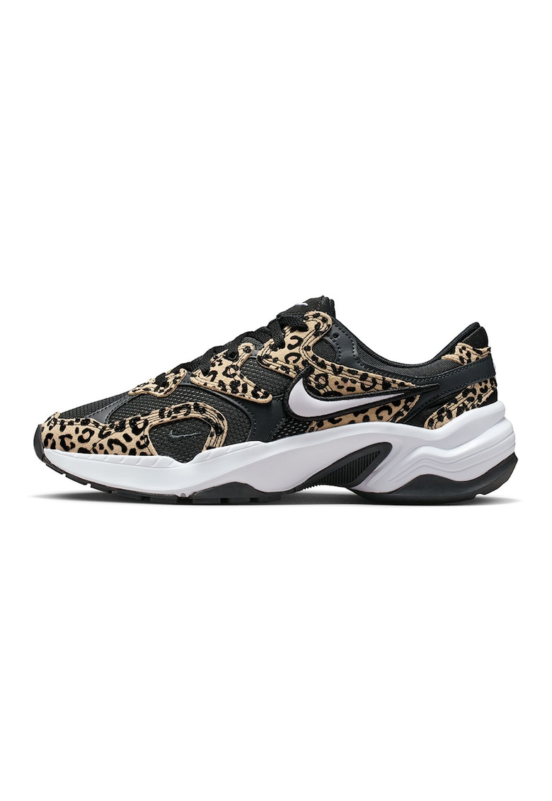 Pantofi sport AL8 din material textil cu model animal print - Negru/Maro nisip