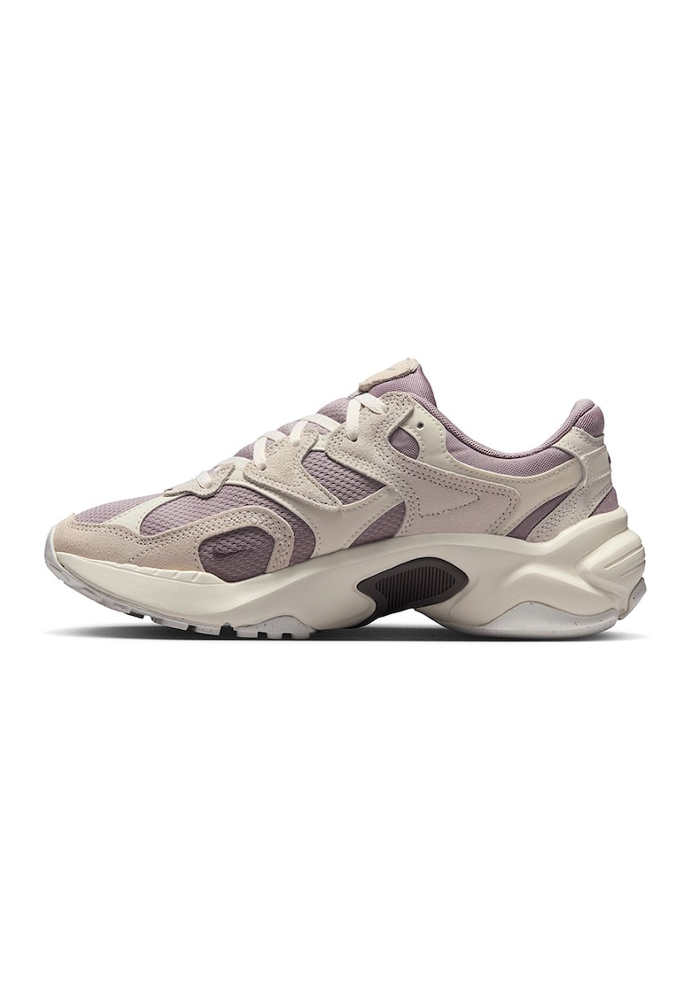 Pantofi sport cu insertii din piele intoarsa - Lila/Crem
