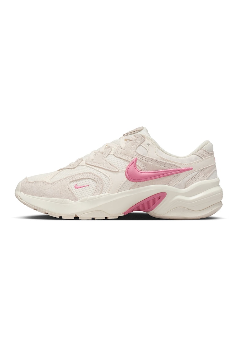 Pantofi sport cu insertii din piele intoarsa - Roz/Crem