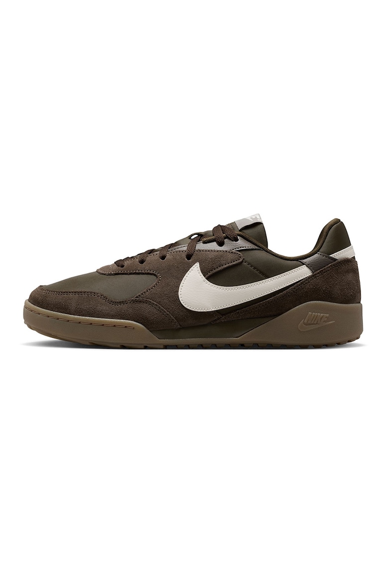 Pantofi sport low-cut Terra Manta cu garnituri din piele intoarsa - Kaki