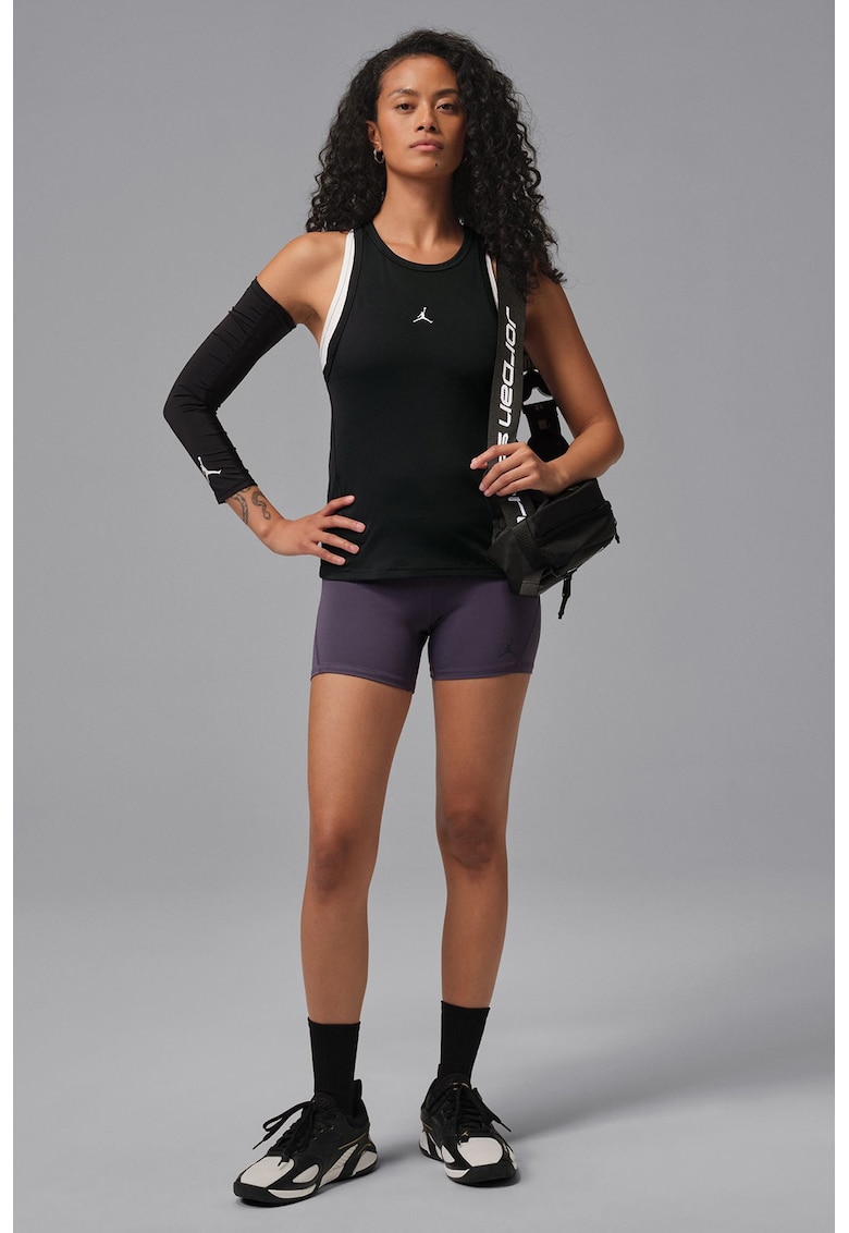 Top cu decolteu racerback pentru fitness - Alb/Negru