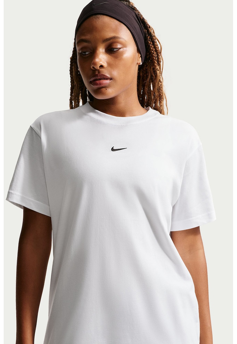 Tricou lejer cu logo discret - Alb optic