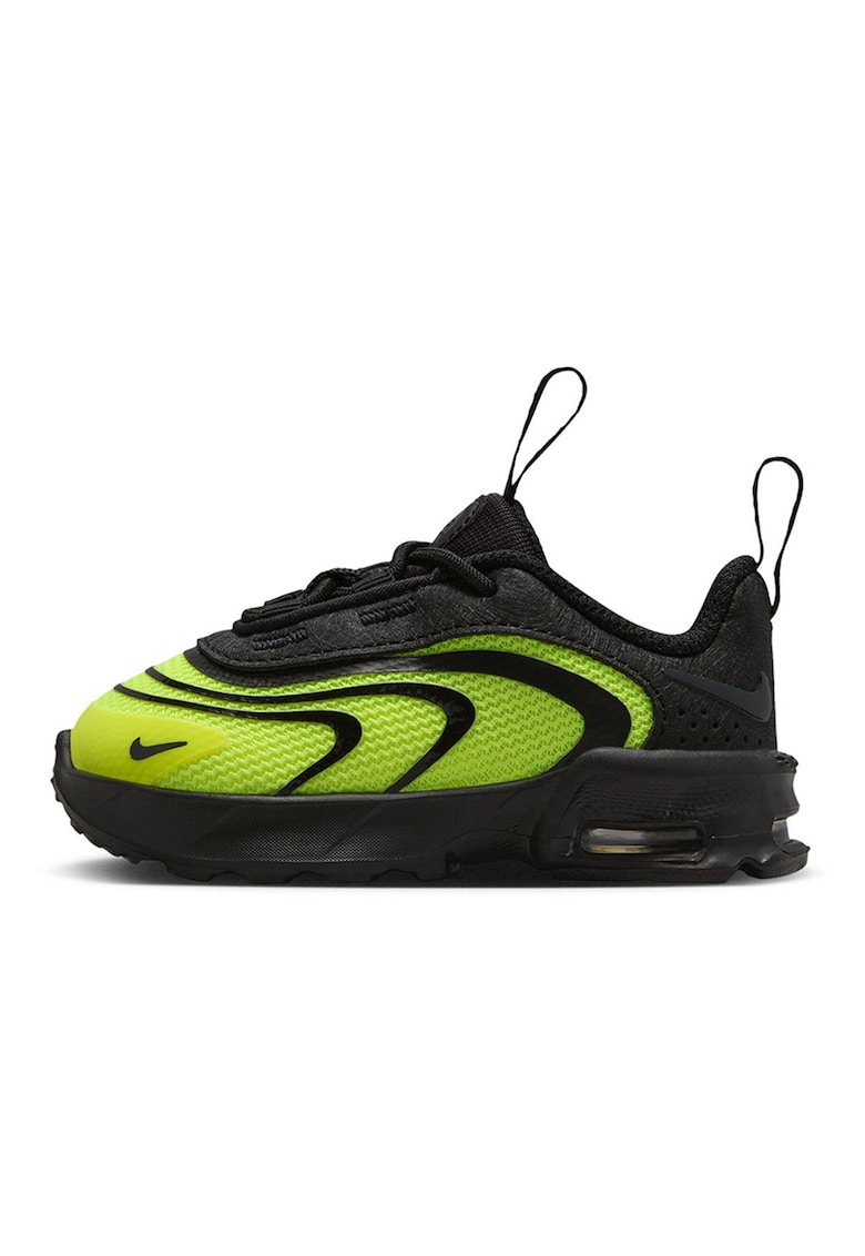Pantofi sport Air Max din material textil - Negru/Verde electric