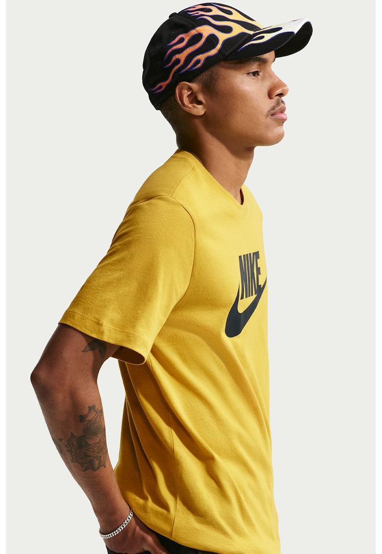 Tricou cu imprimeu logo Icon Futura - Negru/Galben sofran