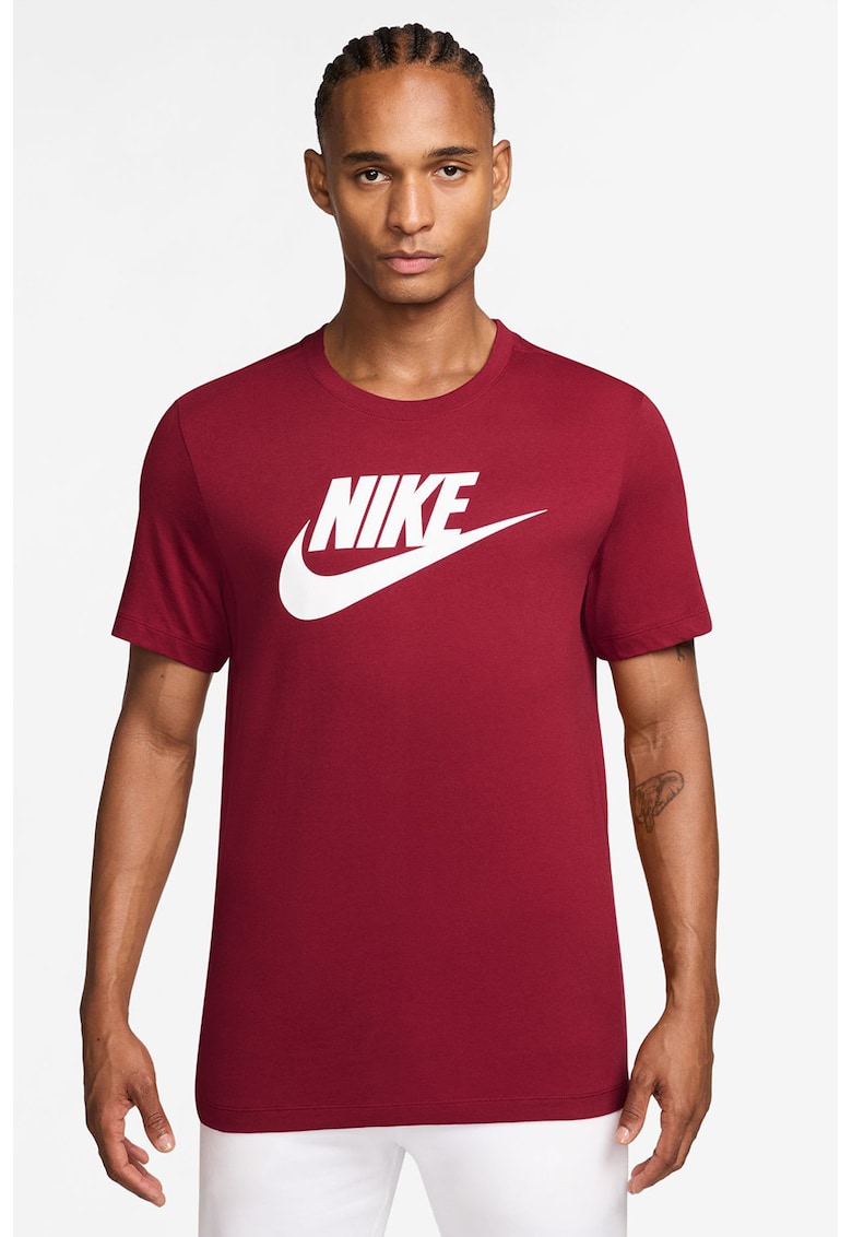 Tricou cu imprimeu logo Icon Futura - Rosu inchis/Alb murdar