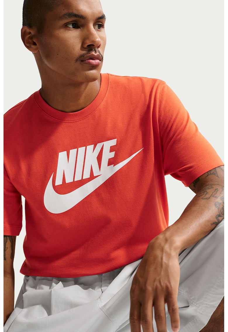 Tricou cu imprimeu logo Icon Futura - Portocaliu mandarina/Alb murdar