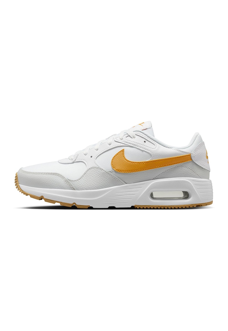 Pantofi sport Air Max cu insertii din piele - Alb/Gri deschis/Portocaliu