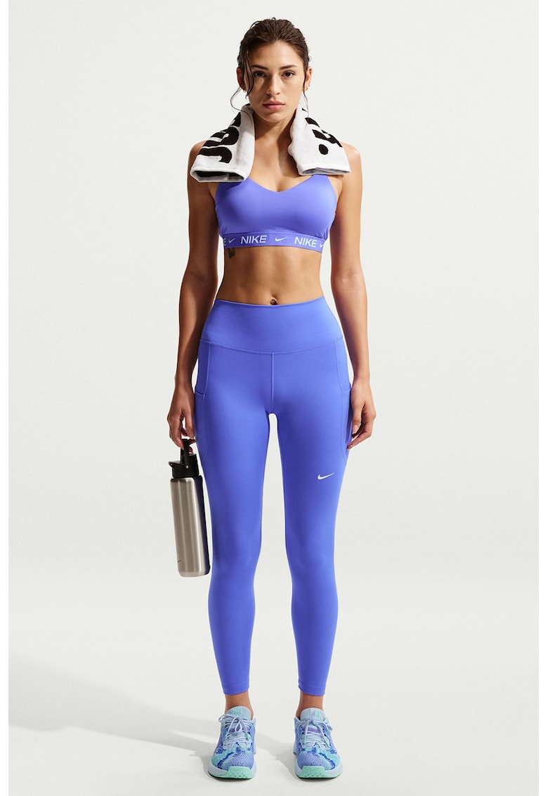 Colanti cu talie inalta pentru fitness - Albastru deschis