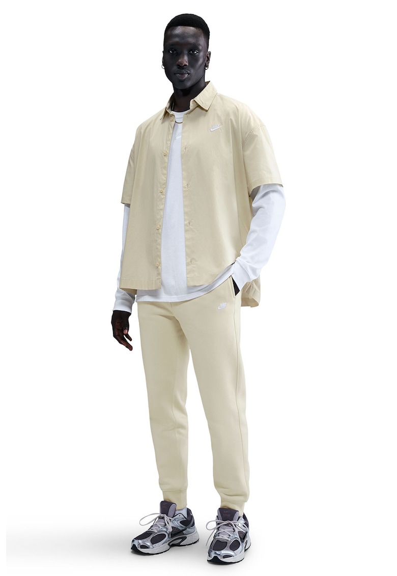 Pantaloni de trening cu logo si snur de ajustare - Alb fildes