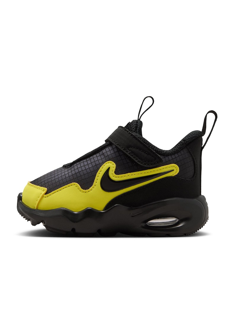 Pantofi sport Air Max Nova din piele ecologica si plasa - Negru/Galben sofran