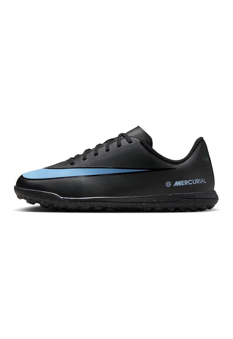 Pantofi sport Jr. Mercurial Vapor 16 din piele ecologica cu logo - pentru fotbal - Negru/Albastru glaciar