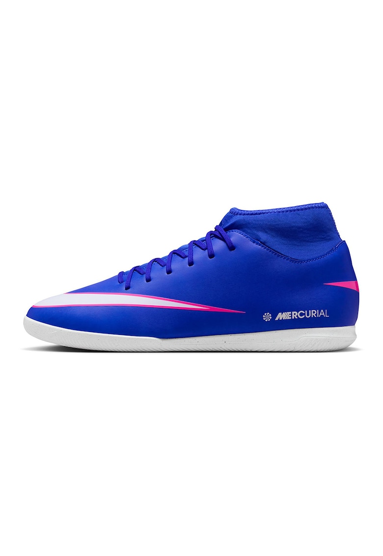 Pantofi mid-high Mercurial Superfly 10 Club cu constructie tip sosete - pentru fotbal - Roz/Albastru royal