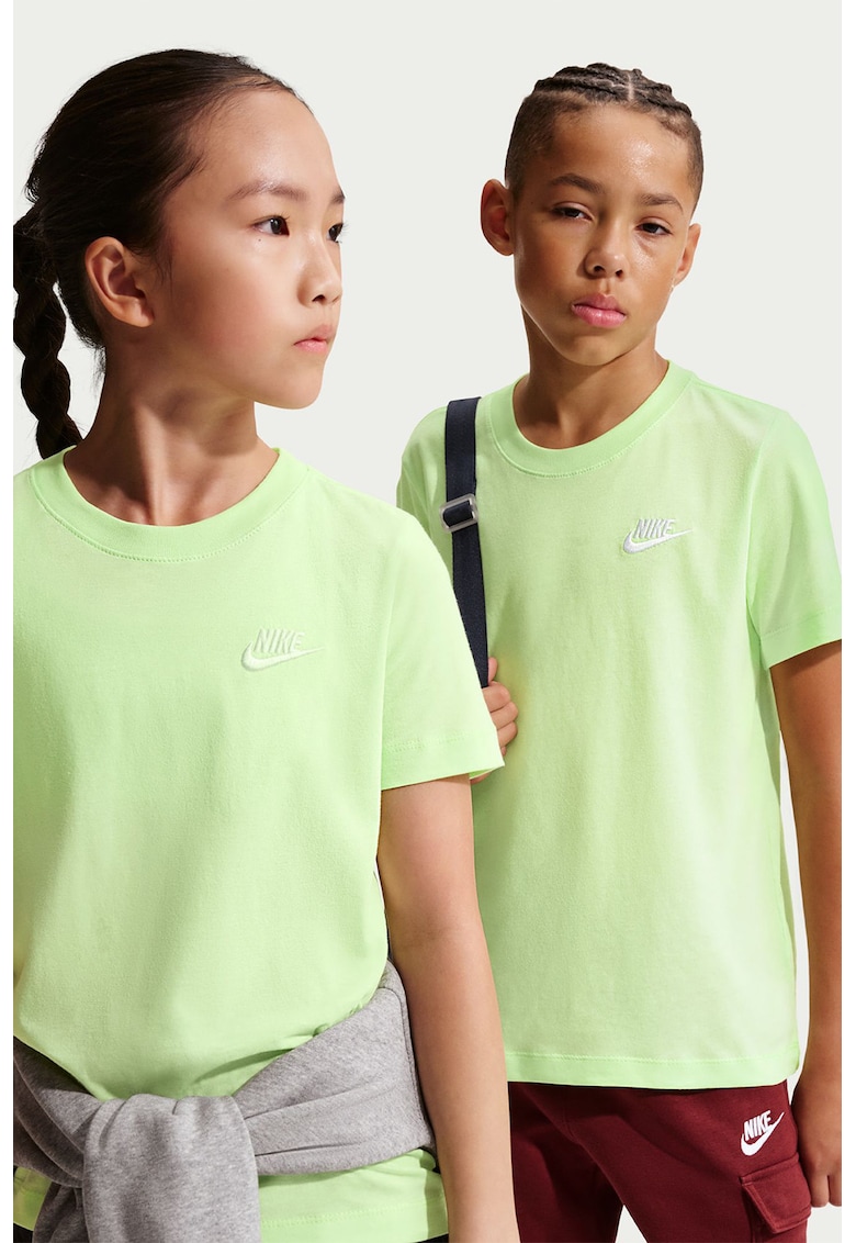 Tricou din bumbac cu decolteu la baza gatului Futura