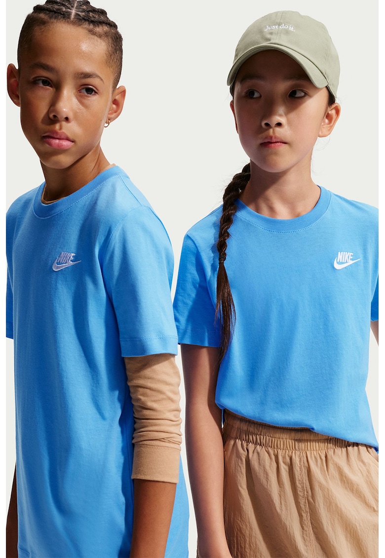 Tricou din bumbac cu decolteu la baza gatului Futura