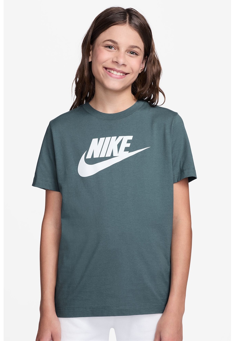 Tricou cu decolteu la baza gatului si imprimeu logo Futura
