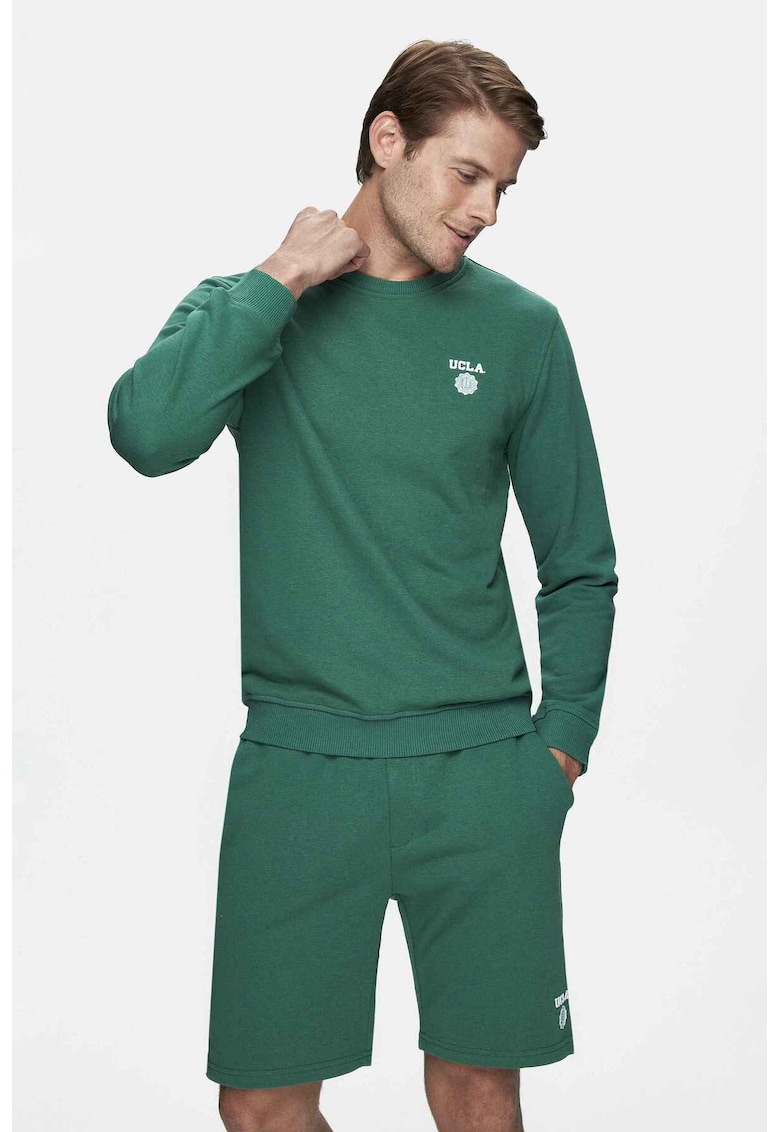 Bluza de trening cu decolteu la baza gatului - VALLEY - Verde