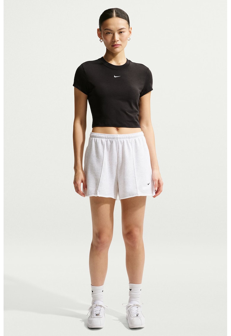 Tricou crop din amestec de modal - Negru