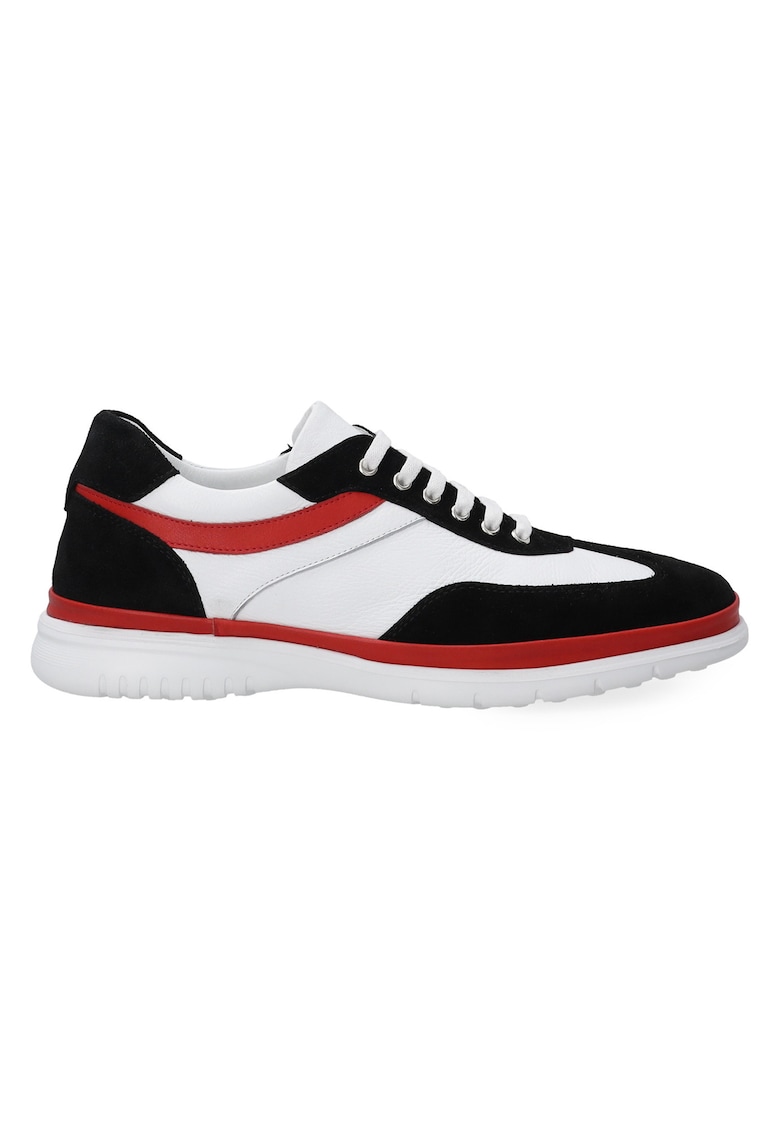 Pantofi sport din piele si piele intoarsa