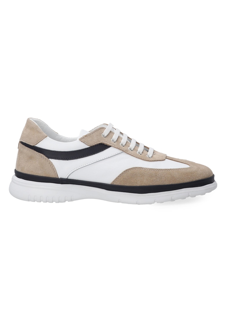 Pantofi sport din piele naturala cu garnituri de piele intoarsa
