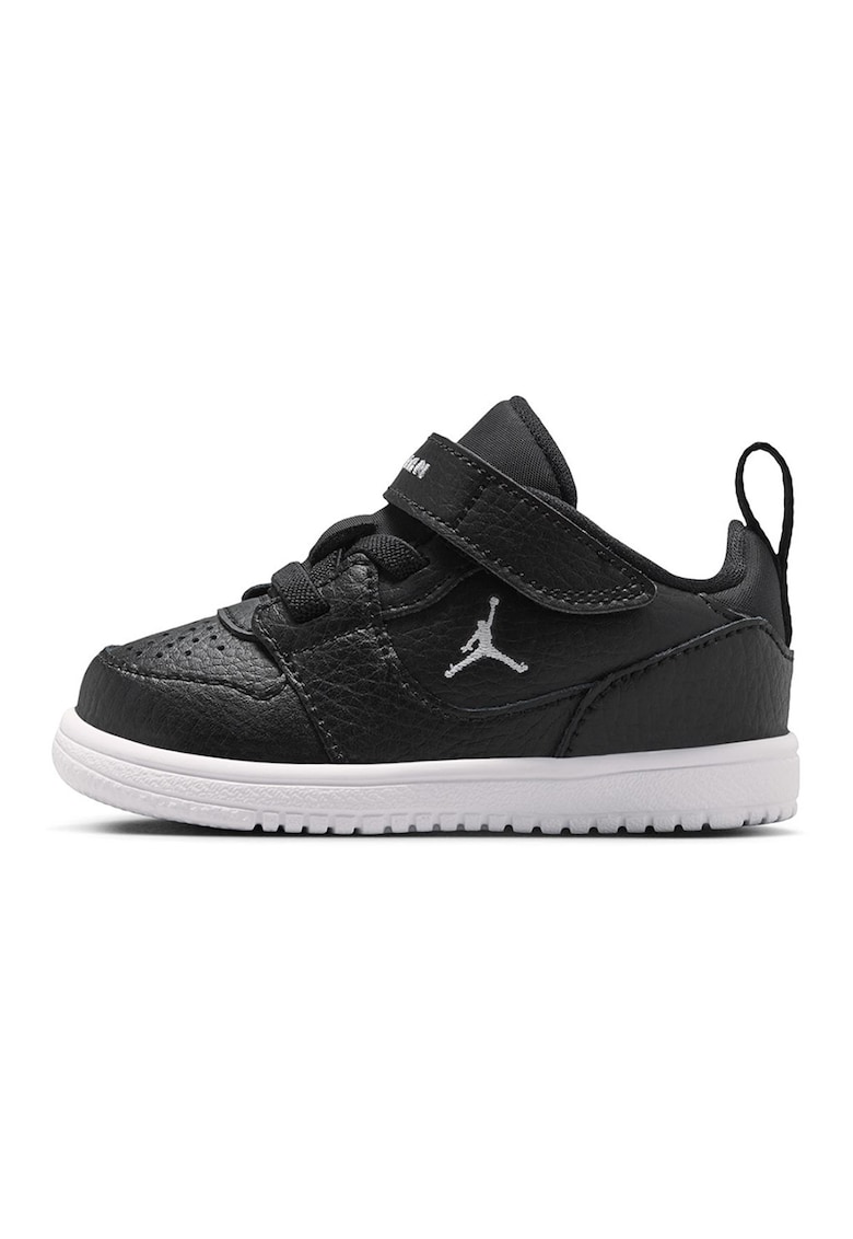 Pantofi Jordan Court Connect din piele si piele ecologica - pentru baschet - Negru/Alb optic
