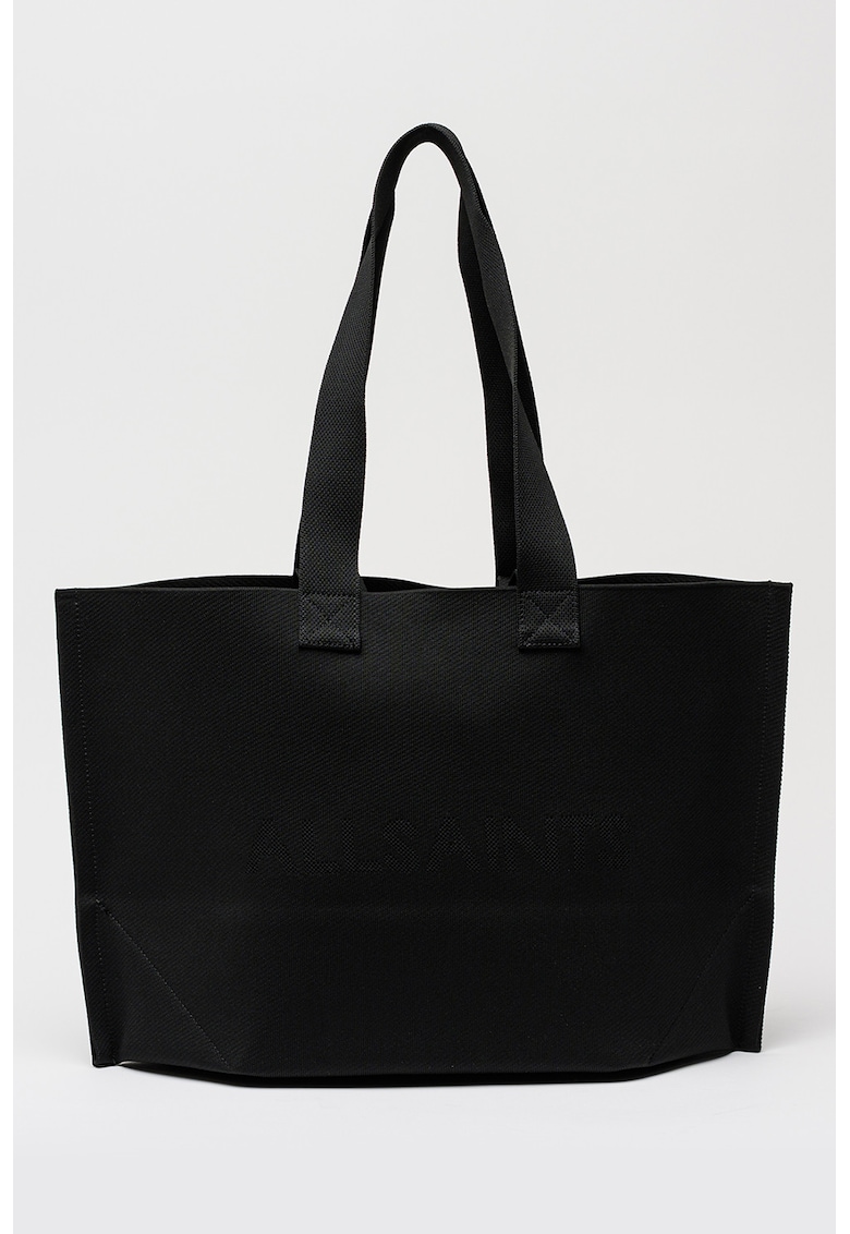 Geanta shopper din material textil cu logo discret Lutece - Negru